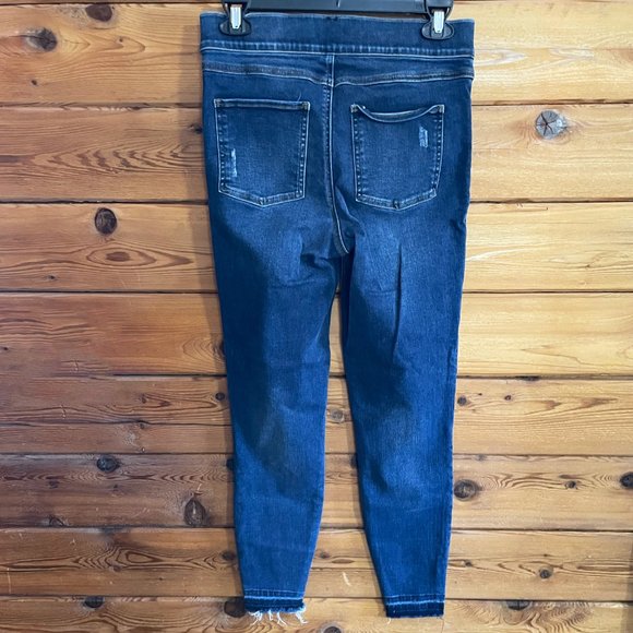 SPANX Distressed Ankle Skinny Jeans in Medium Wash - Picture 6 of 10